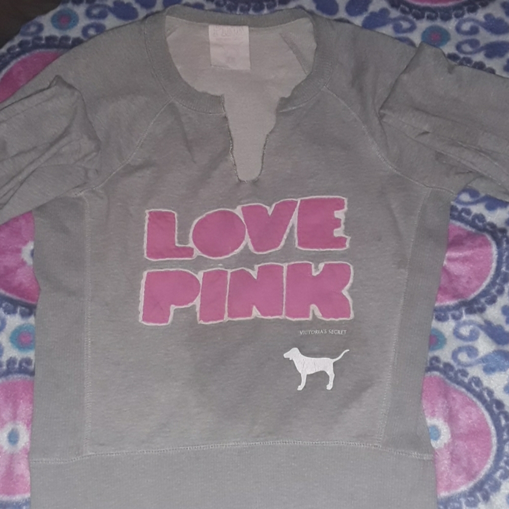 PINK- Pullover V-neck Sweatshirt